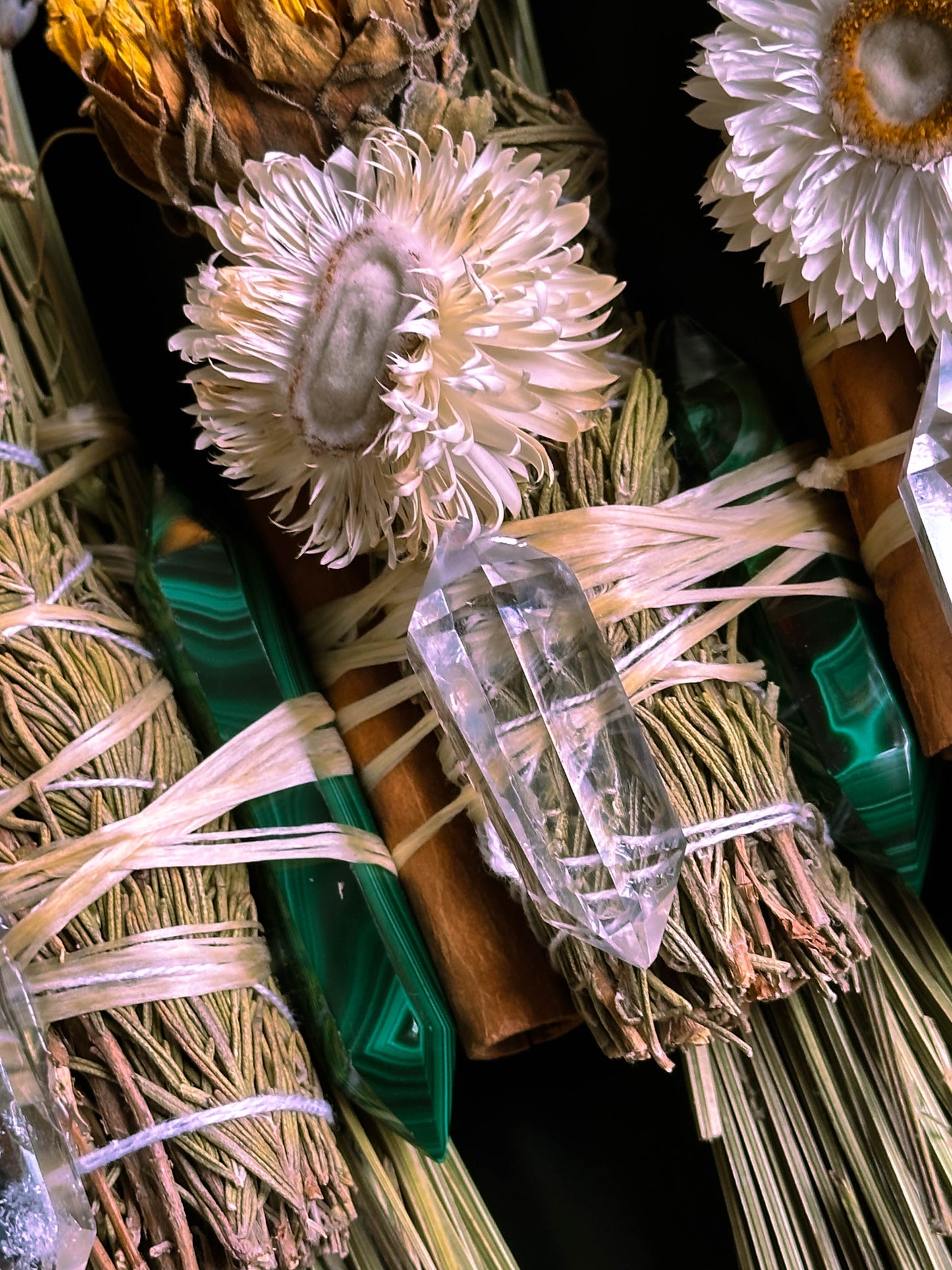 Malachite and Clear Quartz