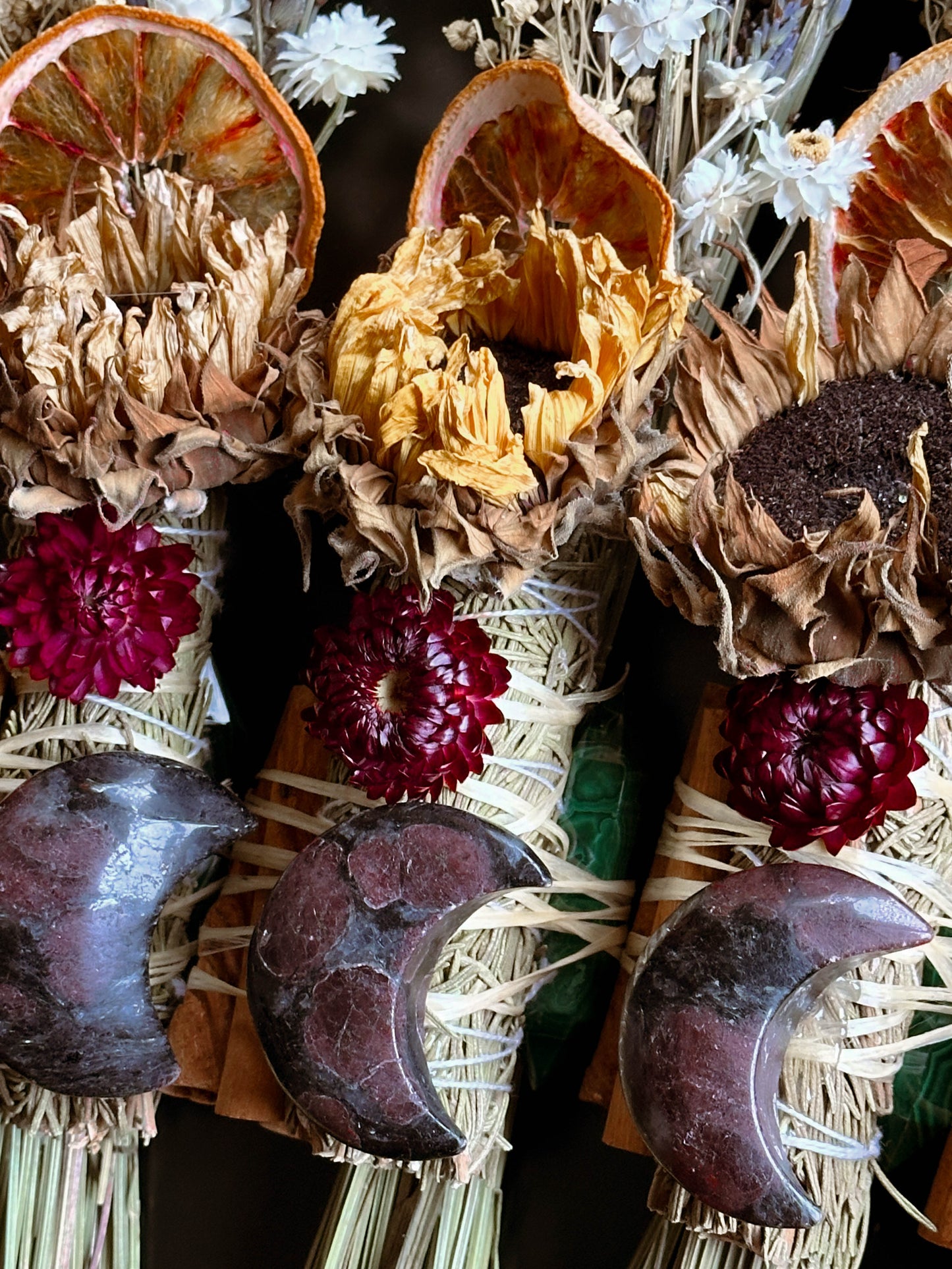 Malachite and Garnet moon