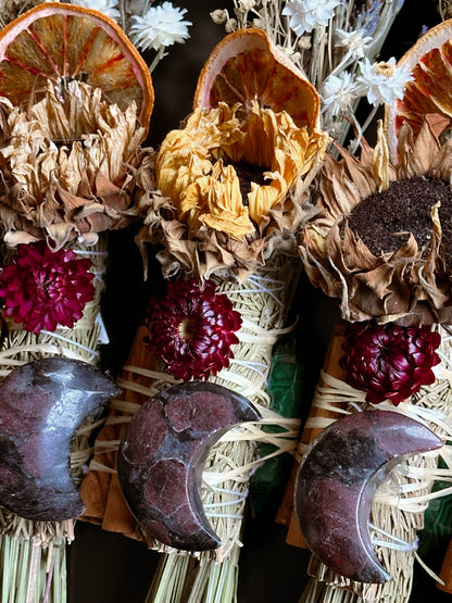 Malachite and Garnet moon