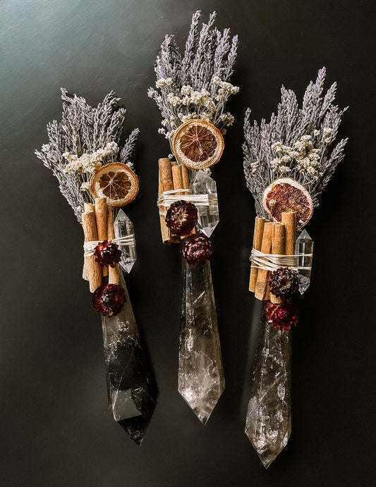 Smokey Gem Stem with Clear Quartz